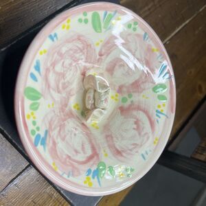 Vintage Studio Pottery Rabbit Trinket Dish , Handmade And Hand painted 1995